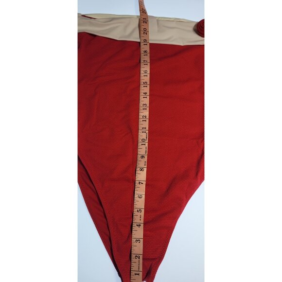 SAME Los Angeles One Piece Swimsuit Womens  Color  Suede Cream/Black Size Large - Picture 5 of 5